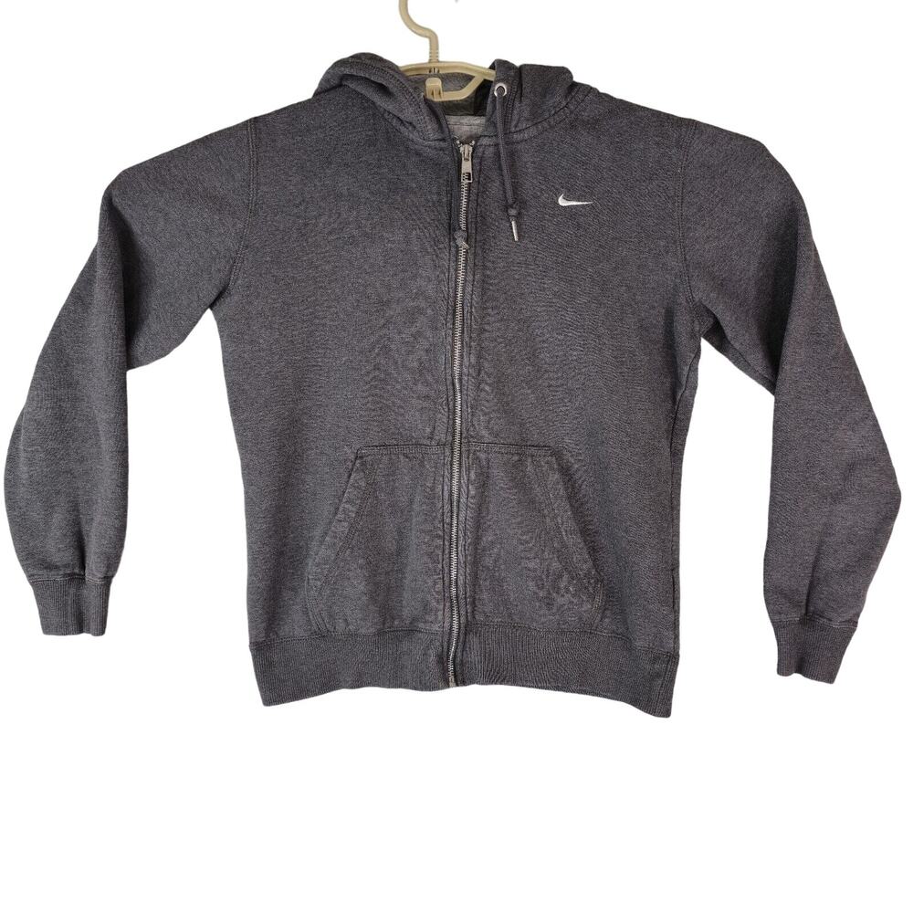 Nike‎ Hoodie Classic Fleece Full Zip Jacket Womens Medium 586640-071 Gray